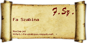 Fa Szabina névjegykártya