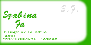 szabina fa business card